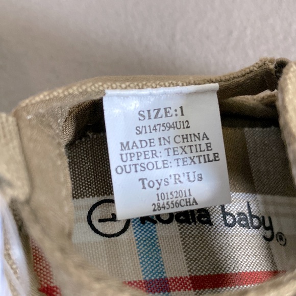 NWT Toys R US Koala Kids Baby Boy's Textile Khaki Sandals Tan Shoes Size 1 !! - Picture 8 of 8